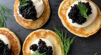 Caviar com Blinis e Crème Fraîche