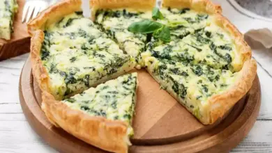 Receita de Quiche de Espinafre e Queijo Feta